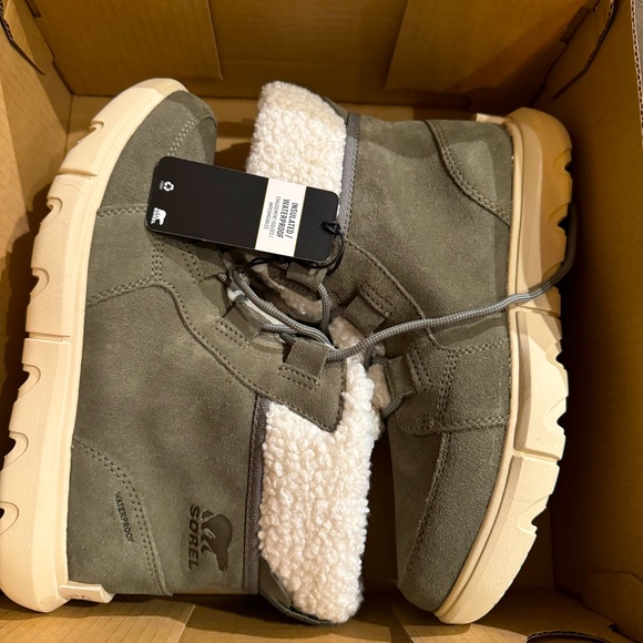 NIB Sorel EXPLORER NEXT™ CARNIVAL BOOT WP in Stone Green/Bleached Ceramic 7 1/2 - Picture 10 of 10